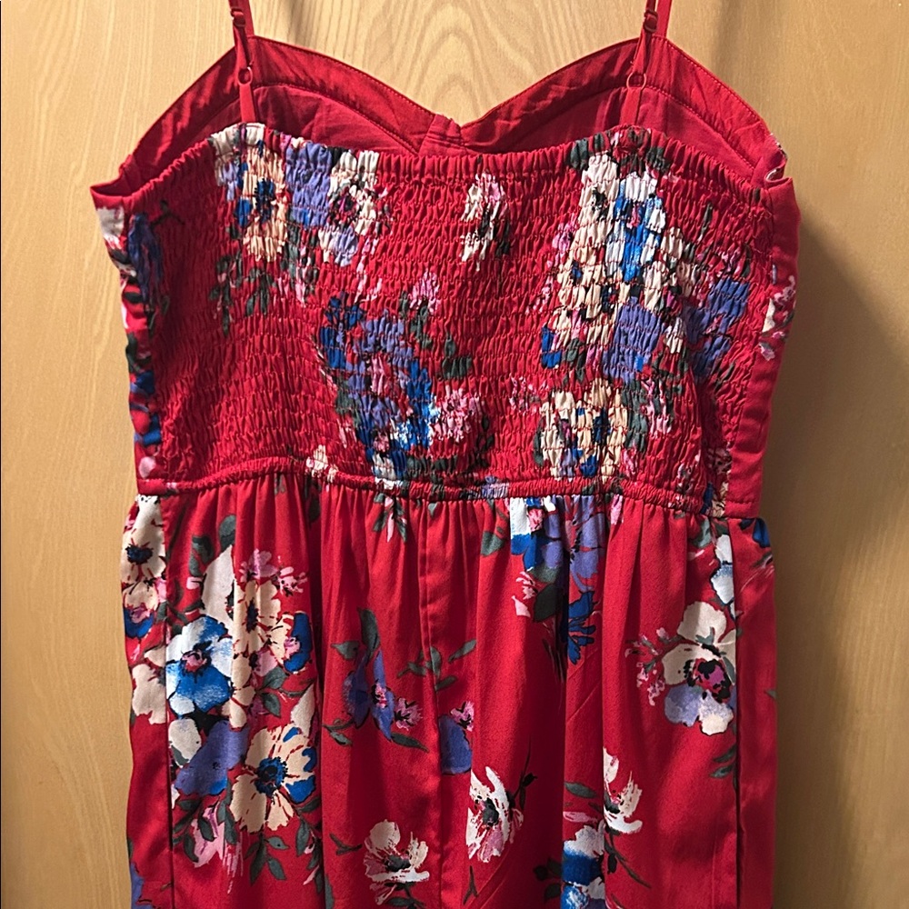 Floral Red Jumpsuit - Picture 4 of 5